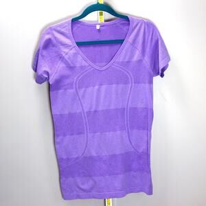 Lululemon Purple Short Sleeve Athletic Tee Size 10 Seamless Stretch Top